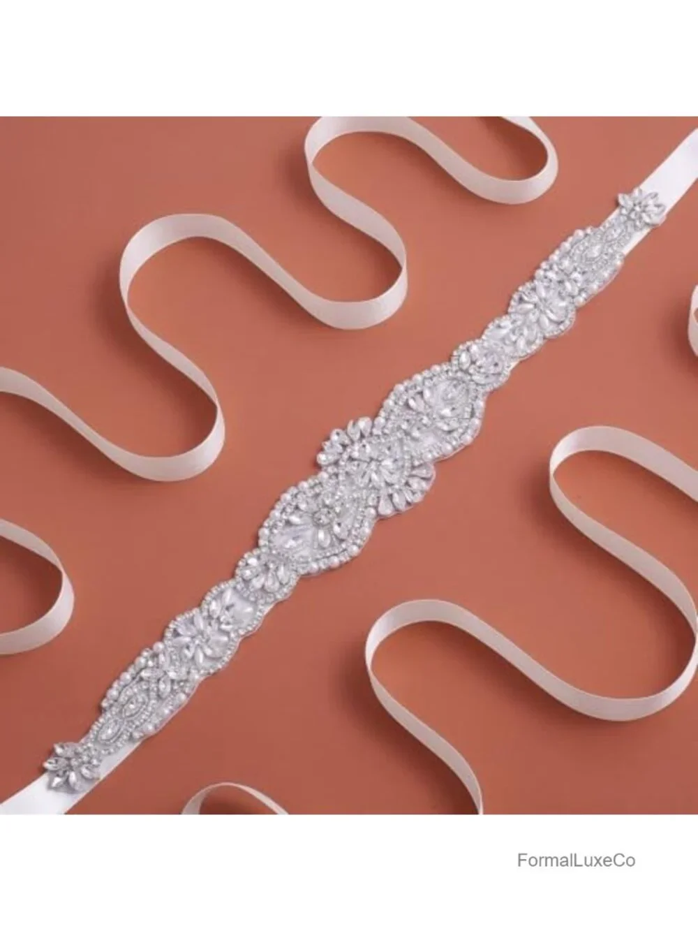Bridal Belt Handmade Pearls Wedding Belt, Rhinestone Crystal Sash Sash for Bride